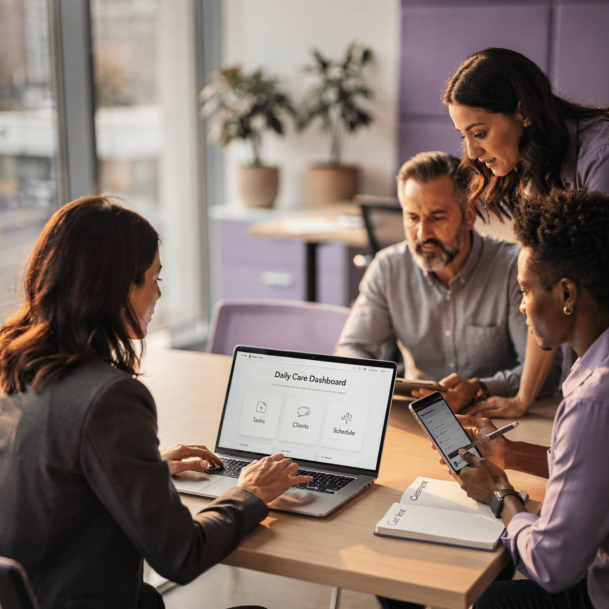 Zorgteam bespreekt productlijnen innovatie
